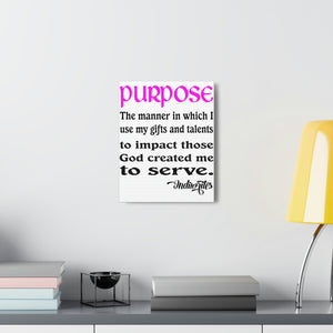 Purpose Defined - Canvas Word Art - IndiWrites